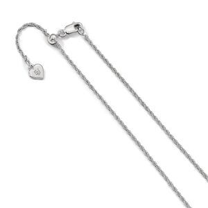 1.3mm Sterling Silver Adjustable Loose Rope Chain Necklace, 30 Inch